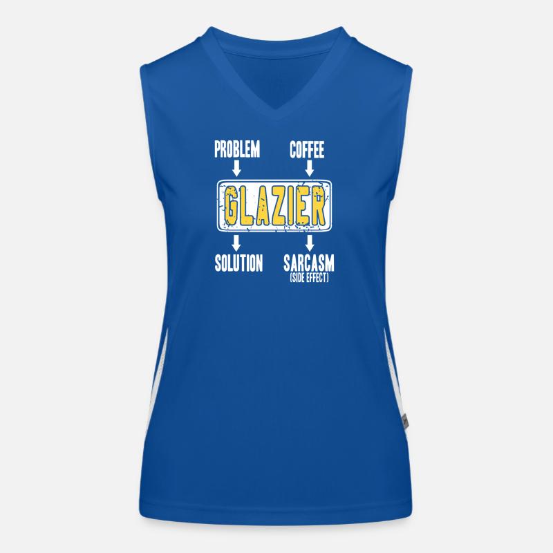 Glazier Problem Solver Coffee Humor Worker Sarcasm Women's Functional Contrast Tank Top