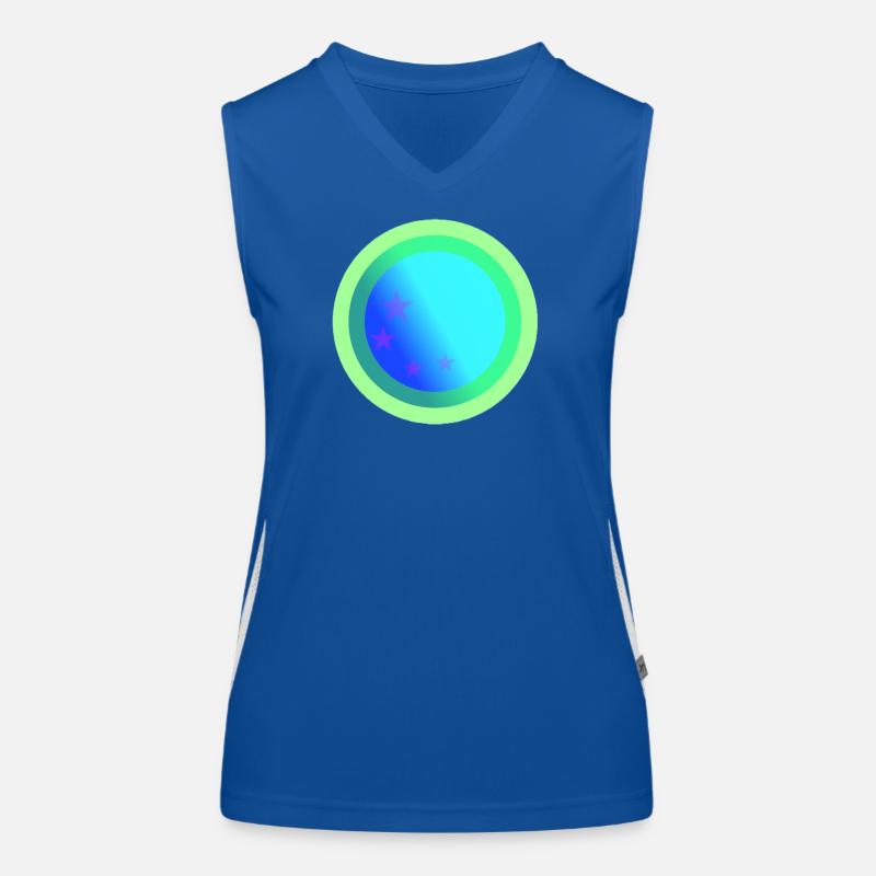 Celestial Blue Constellation Design Women's Functional Contrast Tank Top