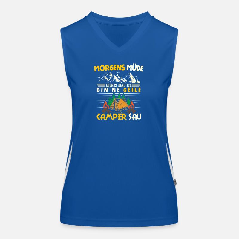 Camper Camping Caravan Saying Women's Functional Contrast Tank Top