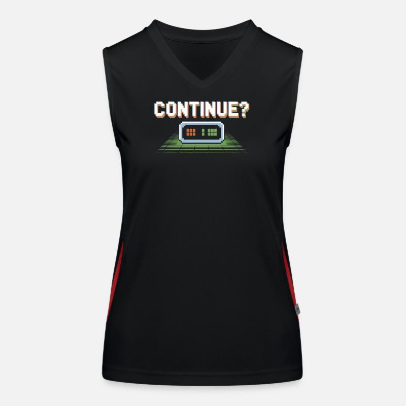 Continue Retro Gamer Pixel 8 Bit Arcade Screen Women's Functional Contrast Tank Top