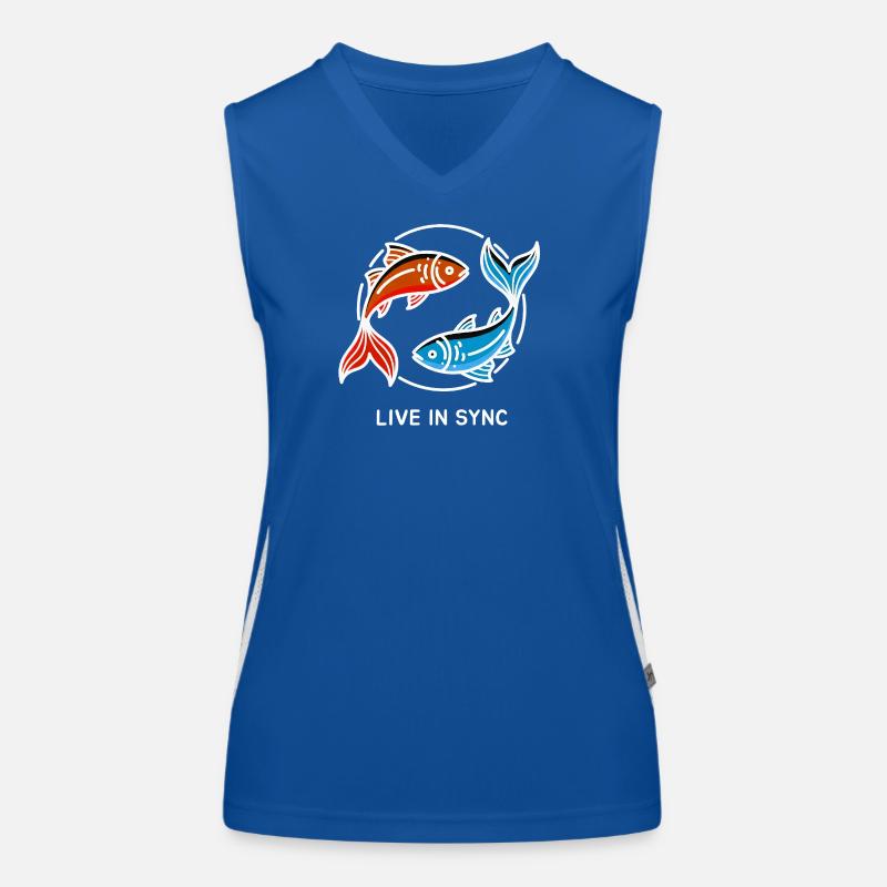 Live in Sync - Fish in Harmony Women's Functional Contrast Tank Top