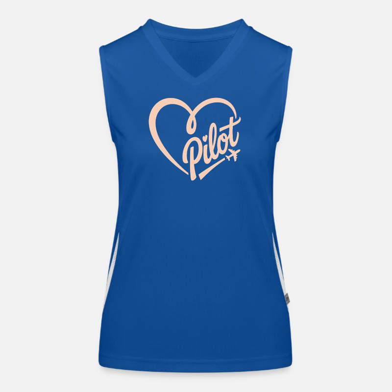 Pilot und Flugzeug Funktionelles Kontrast-Tank Top für Frauen