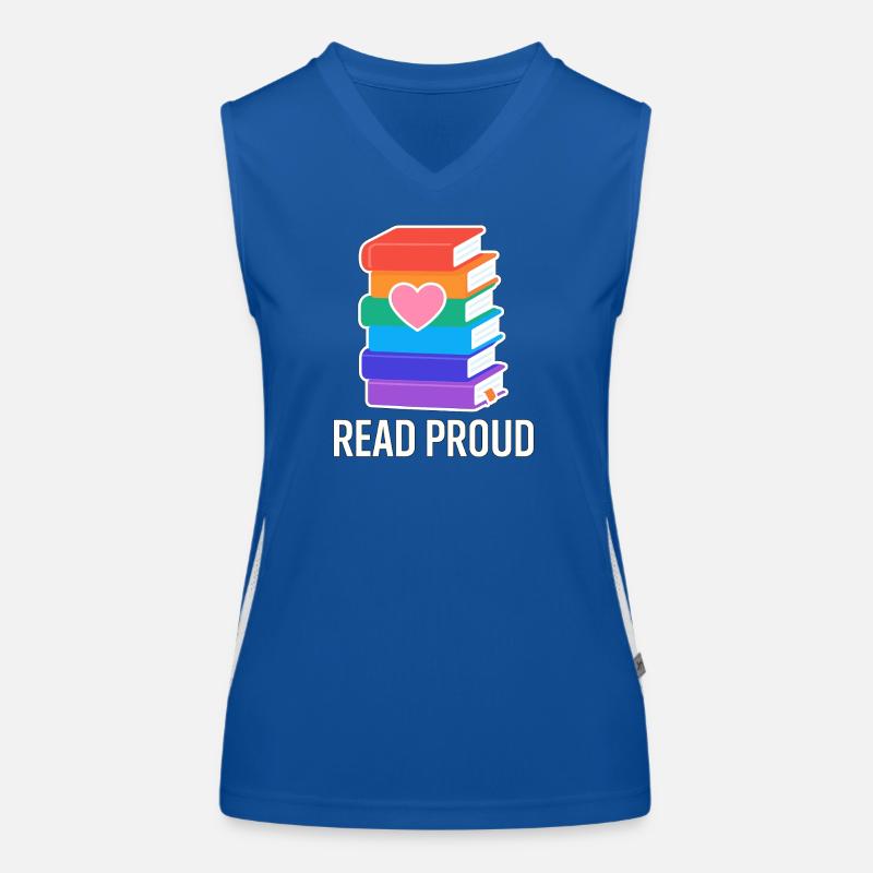 Lese Stolz Mit Regenbogen Herz Funktionelles Kontrast-Tank Top für Frauen