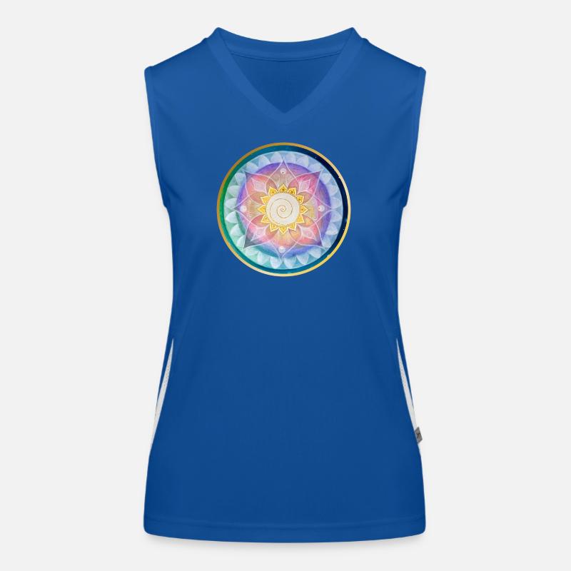 Harmonisches Mandala Meditations design Funktionelles Kontrast-Tank Top für Frauen