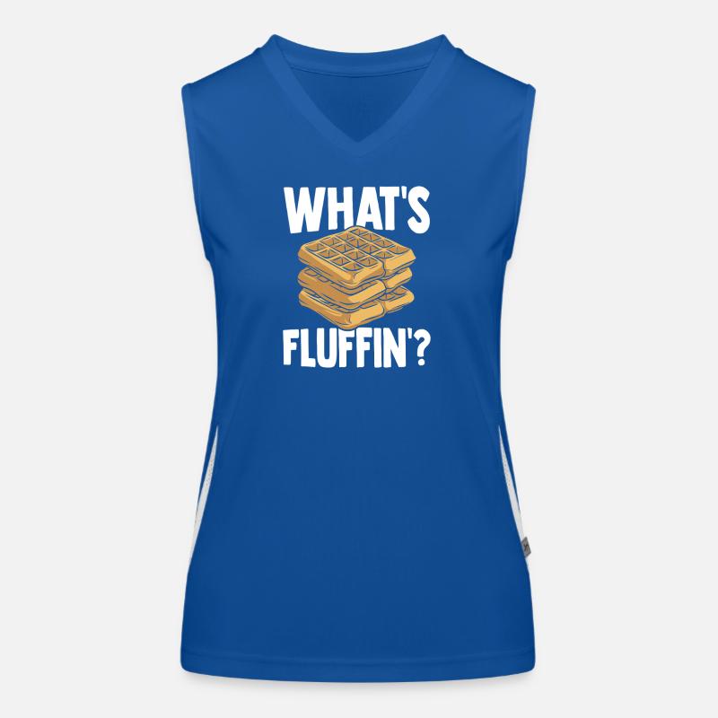 Cool Waffle Gift Pancakes with Syrup Women's Functional Contrast Tank Top