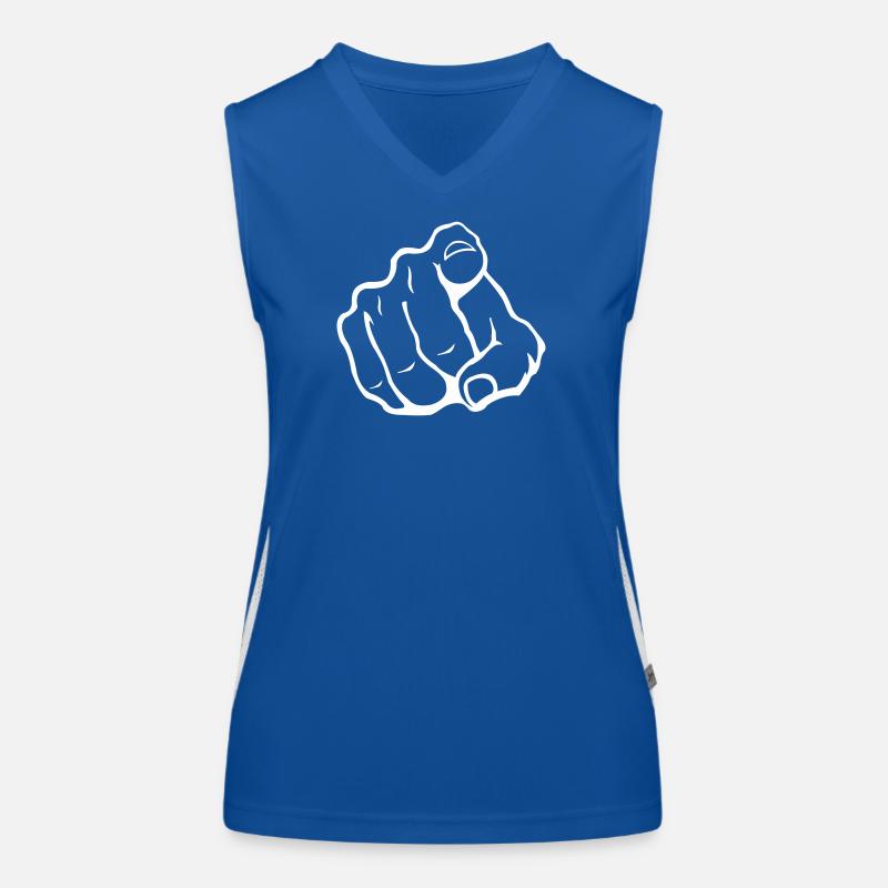 Index Finger Silhouette Women's Functional Contrast Tank Top