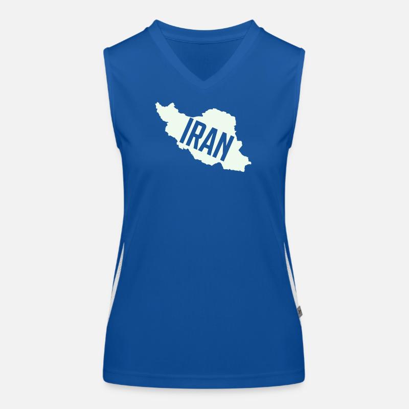 Iran Map Bold Typography Funktionelles Kontrast-Tank Top für Frauen