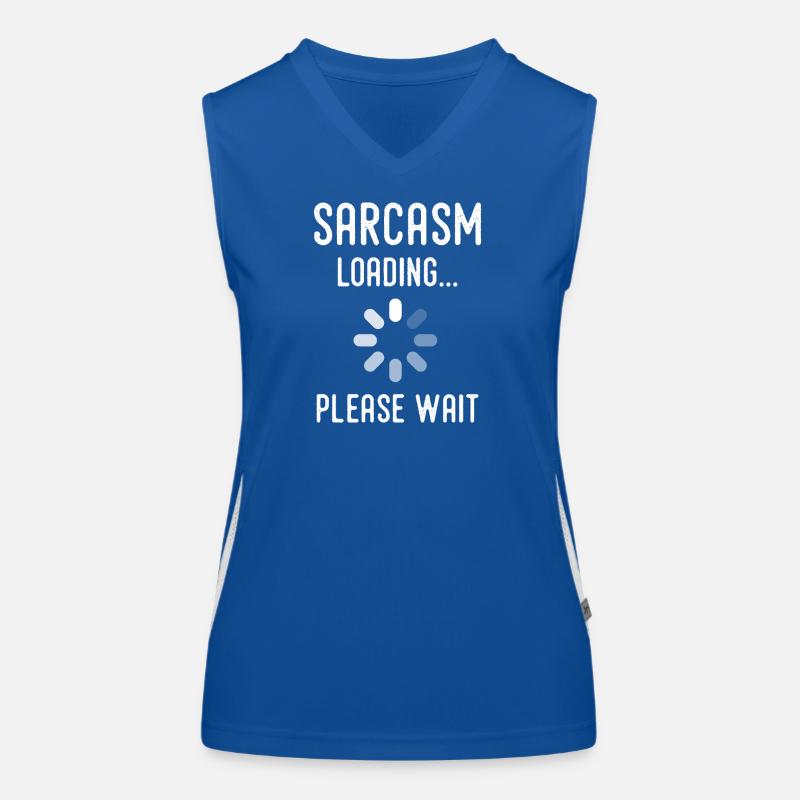 Sarkasmus Loading, bitte warten Funktionelles Kontrast-Tank Top für Frauen