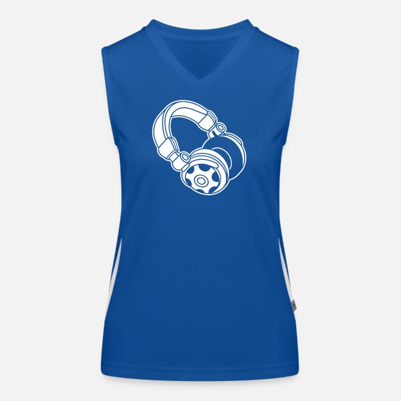 Kopfhörer Silhouette: DJ & Musik Vibes Funktionelles Kontrast-Tank Top für Frauen