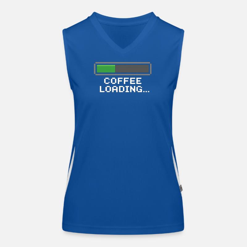 Coffee Loading Bar Pixel Women's Functional Contrast Tank Top