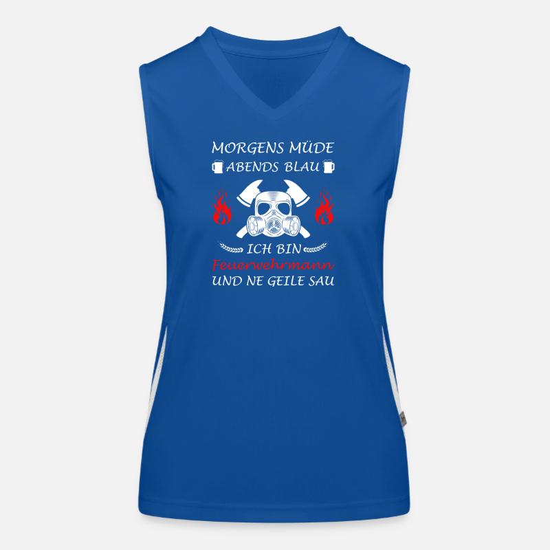 Firefighter Fire Brigade Comrade Ffw Funny Women's Functional Contrast Tank Top