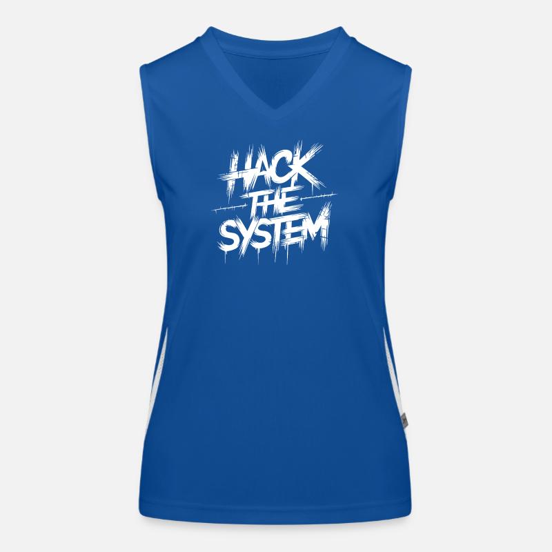Hack the System Graffiti Funktionelles Kontrast-Tank Top für Frauen
