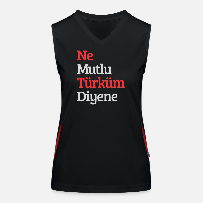 Turkey Design - Women's Functional Contrast Tank Top - black/red