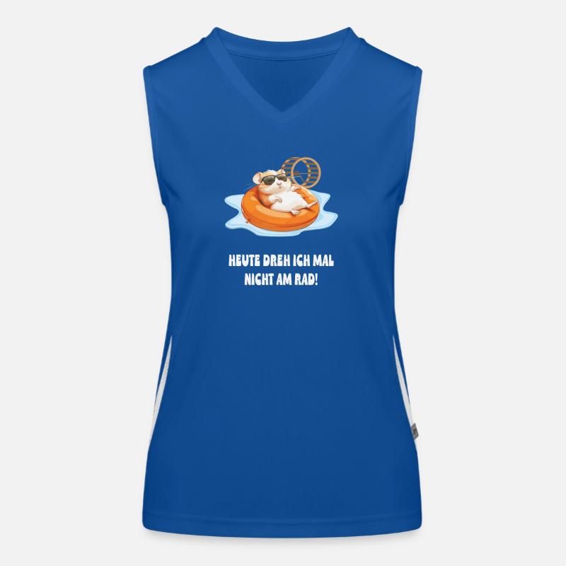 Hamster im Pool Chill Funktionelles Kontrast-Tank Top für Frauen