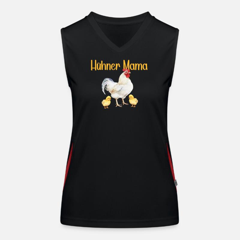 Hühner Mama Muttertag Mutterschaft Mama Elternteil Funktionelles Kontrast-Tank Top für Frauen