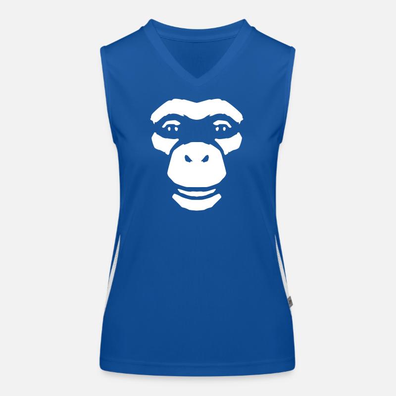 Monkey Face – Wild Jungle Primate Style Women's Functional Contrast Tank Top