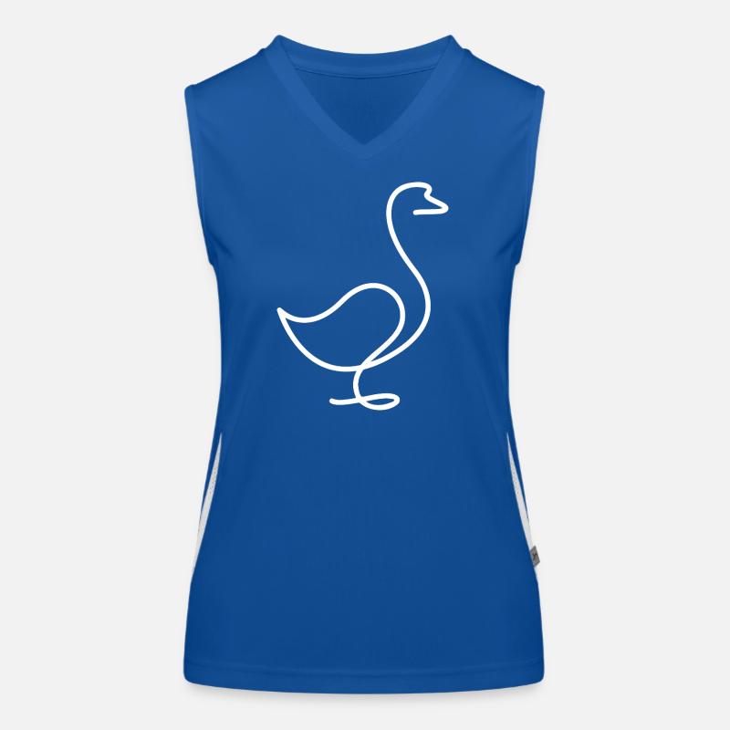 Ente oder Gans Skizze – minimalistisches Motiv Funktionelles Kontrast-Tank Top für Frauen