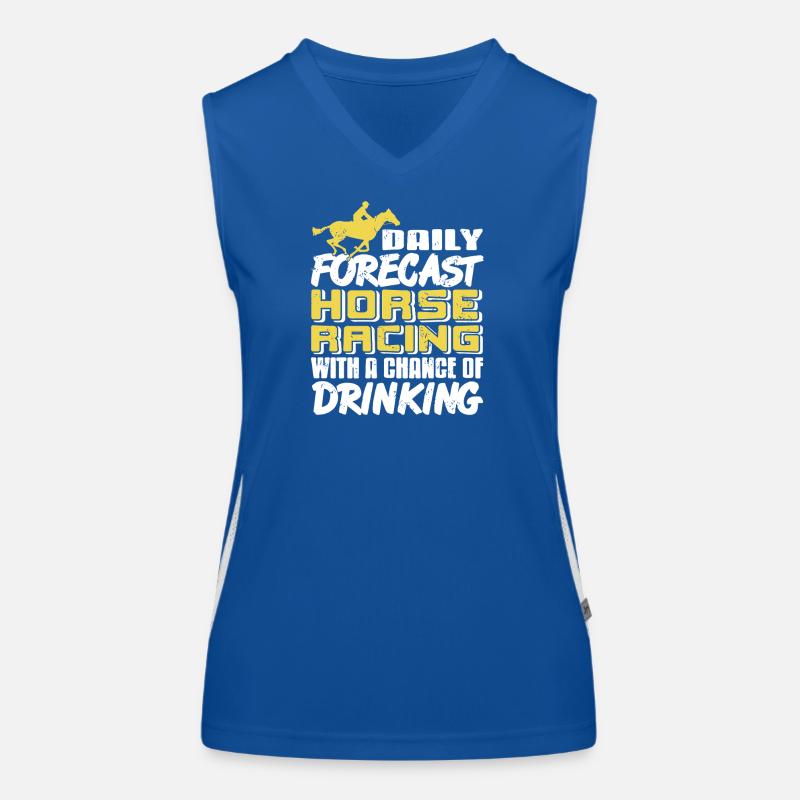 Prévisions de courses de chevaux avec humour de consommation d’alcool le jour de la course Débardeur respirant contrasté Femme