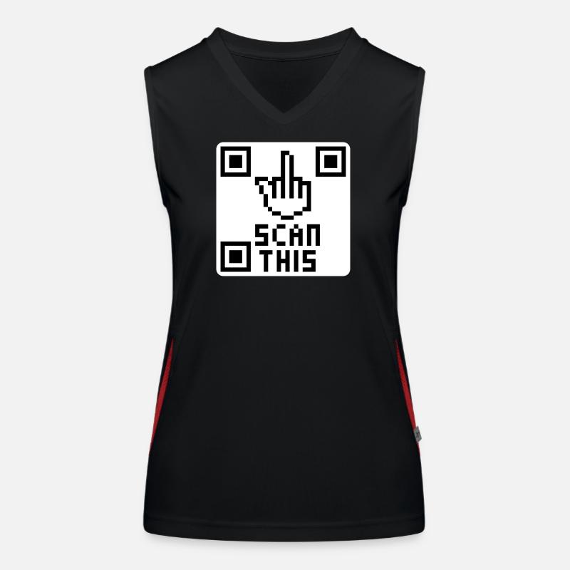 QRcode Mittelfinger Funktionelles Kontrast-Tank Top für Frauen