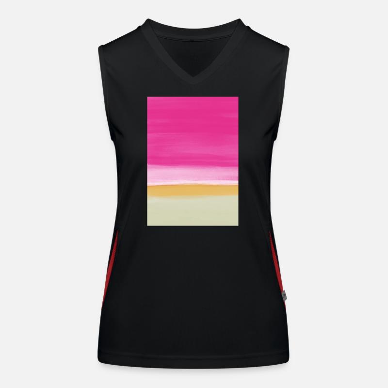 Line study pink yellow Women's Functional Contrast Tank Top