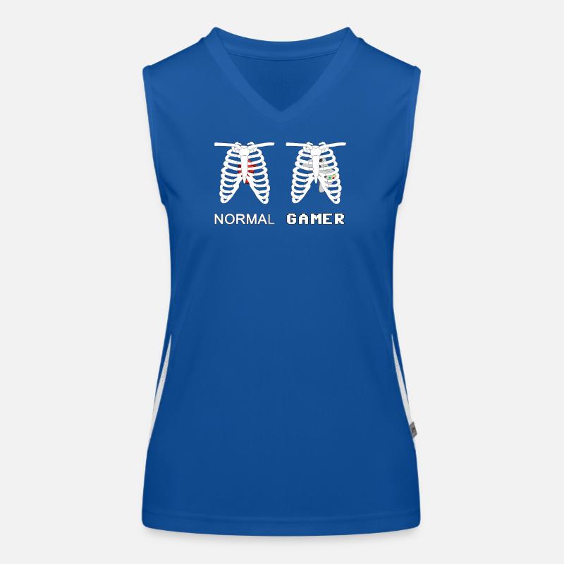 Gamer Anatomy Skeleton 8bit Women's Functional Contrast Tank Top