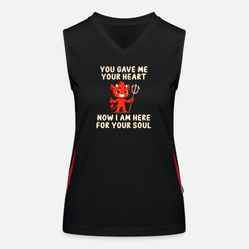 Devilish love message Women's Functional Contrast Tank Top