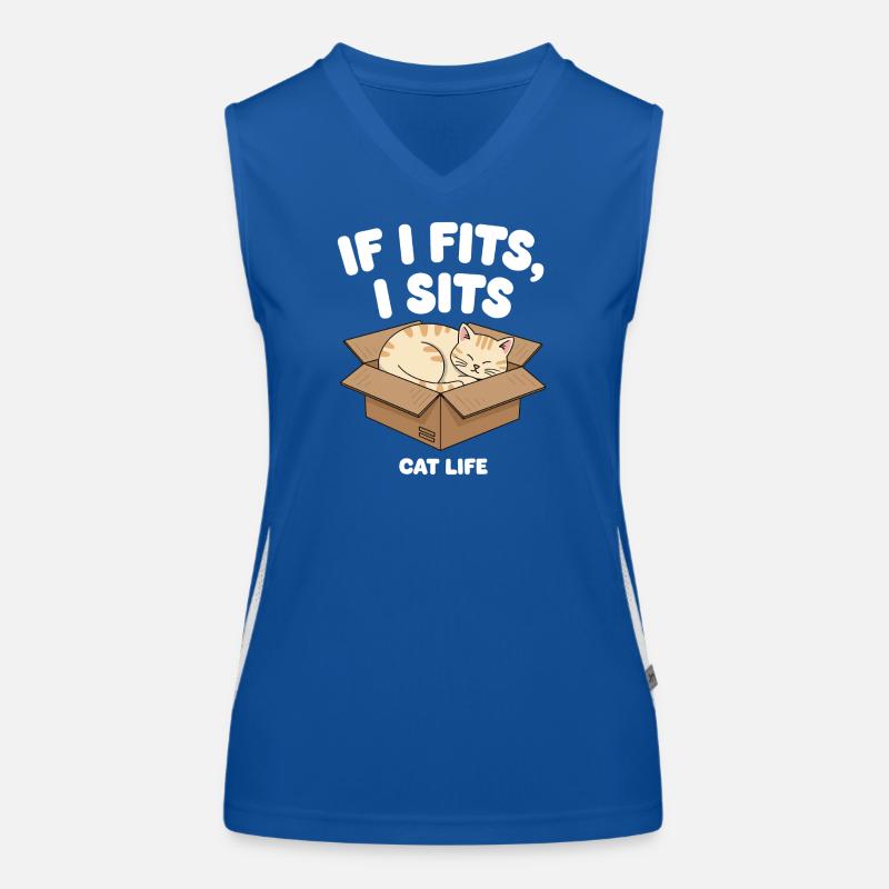 Wenn es passt, sitzt Katze in Box Funktionelles Kontrast-Tank Top für Frauen