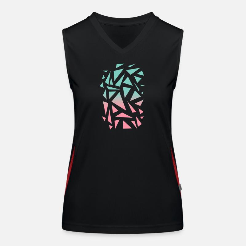 Triangle Pattern - Turquoise Pink Women's Functional Contrast Tank Top