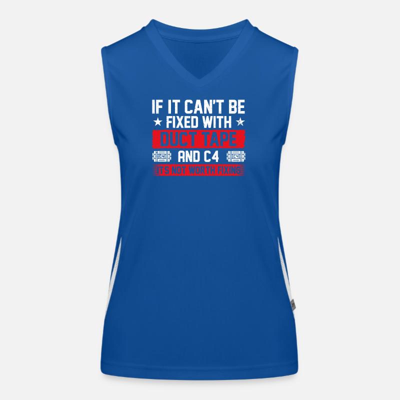 Duct Tape And C4 Fix It Combat Engineer Quote Women's Functional Contrast Tank Top