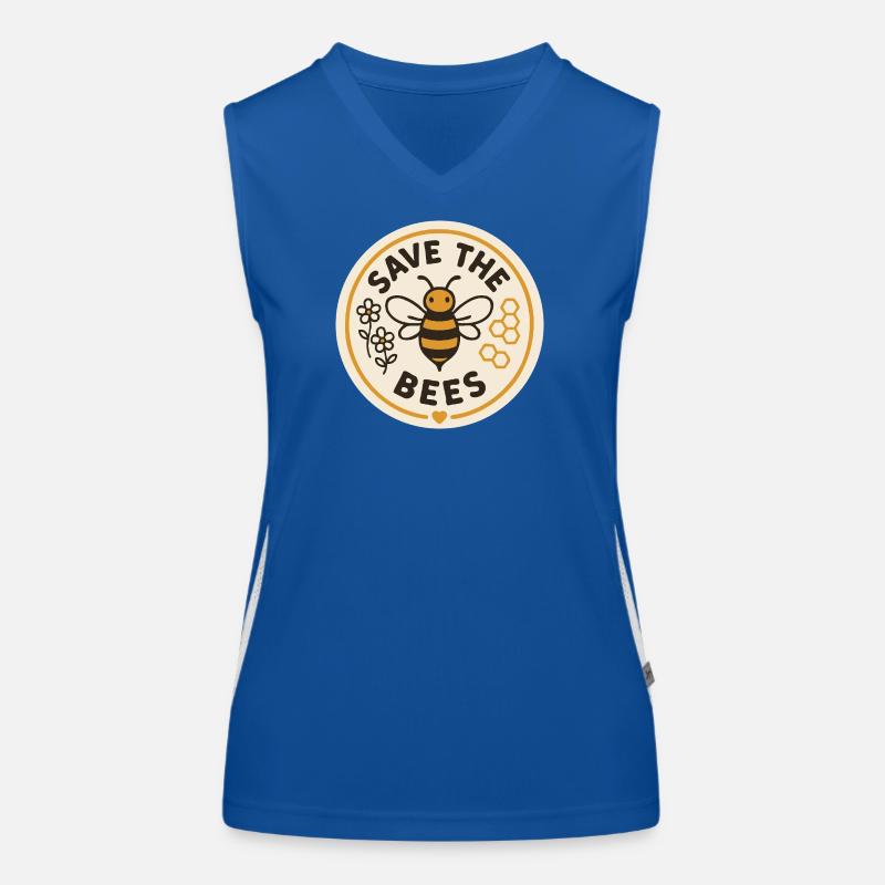 Save the Bees - Nature Bee Motif Women's Functional Contrast Tank Top