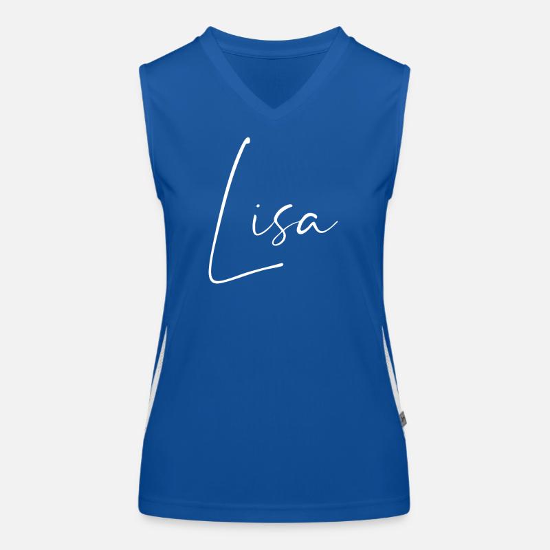 Lisa / Handwriting Name Design (White) Women's Functional Contrast Tank Top