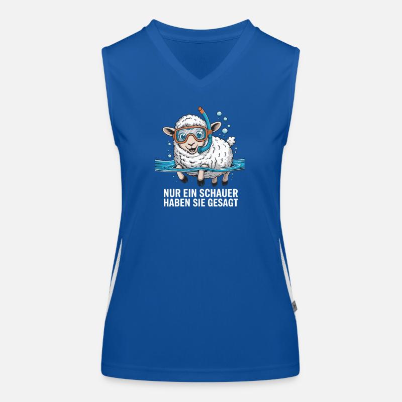 Nur ein Schauer – Lustiges Schaf Design Funktionelles Kontrast-Tank Top für Frauen