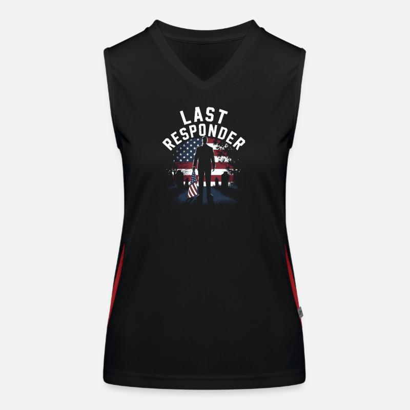 Last Responder Flag Tribute Women's Functional Contrast Tank Top