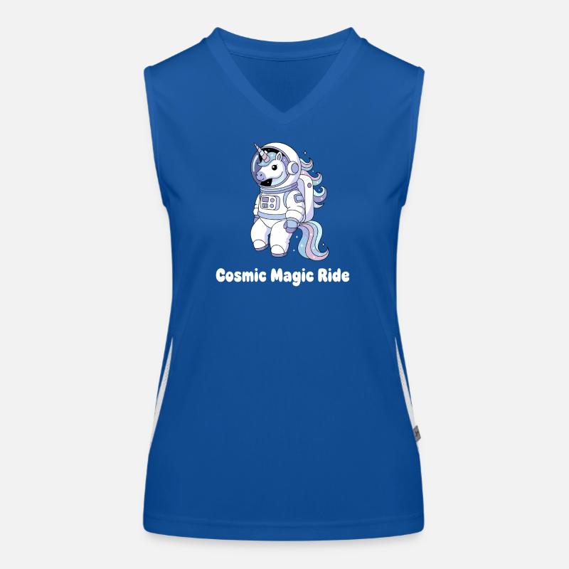 Kosmische Einhorn Raumfahrt Funktionelles Kontrast-Tank Top für Frauen