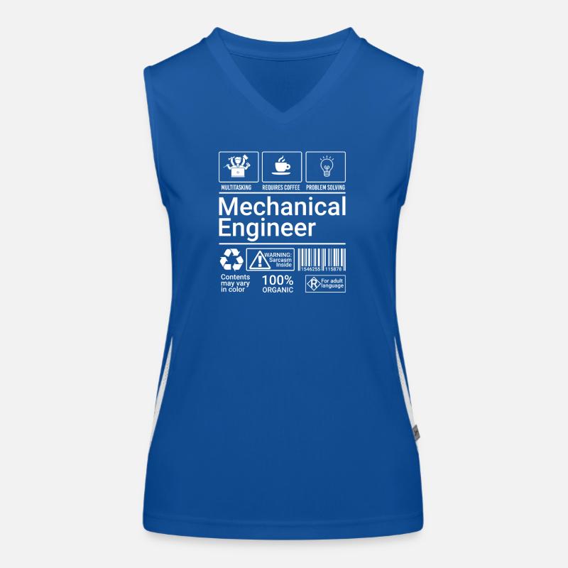 Mechanical Engineer Description Sarcastic Geek Women's Functional Contrast Tank Top