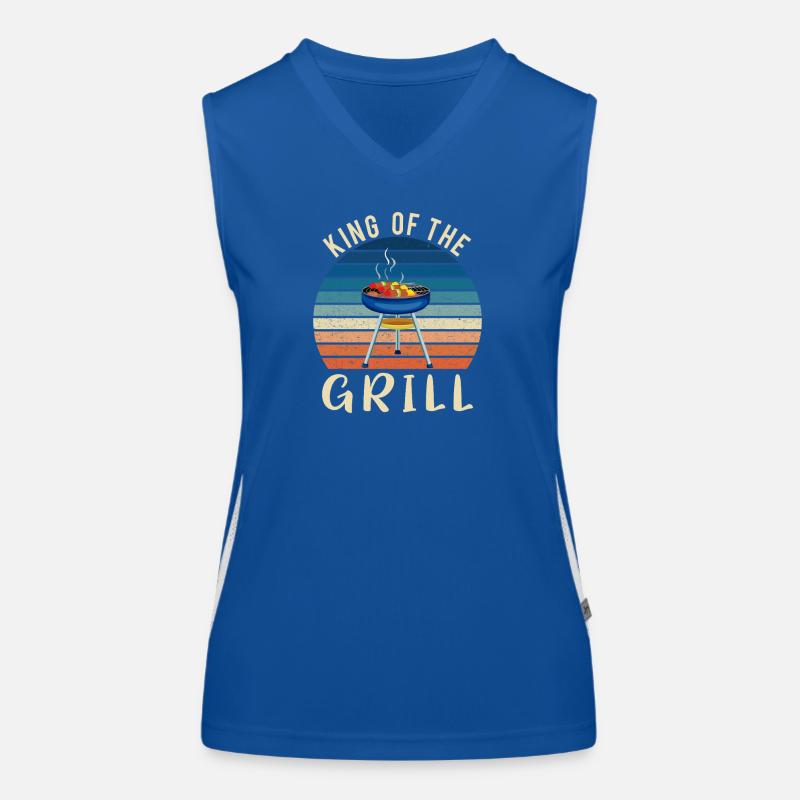 Roi du gril – Design de barbecue rétro Débardeur respirant contrasté Femme