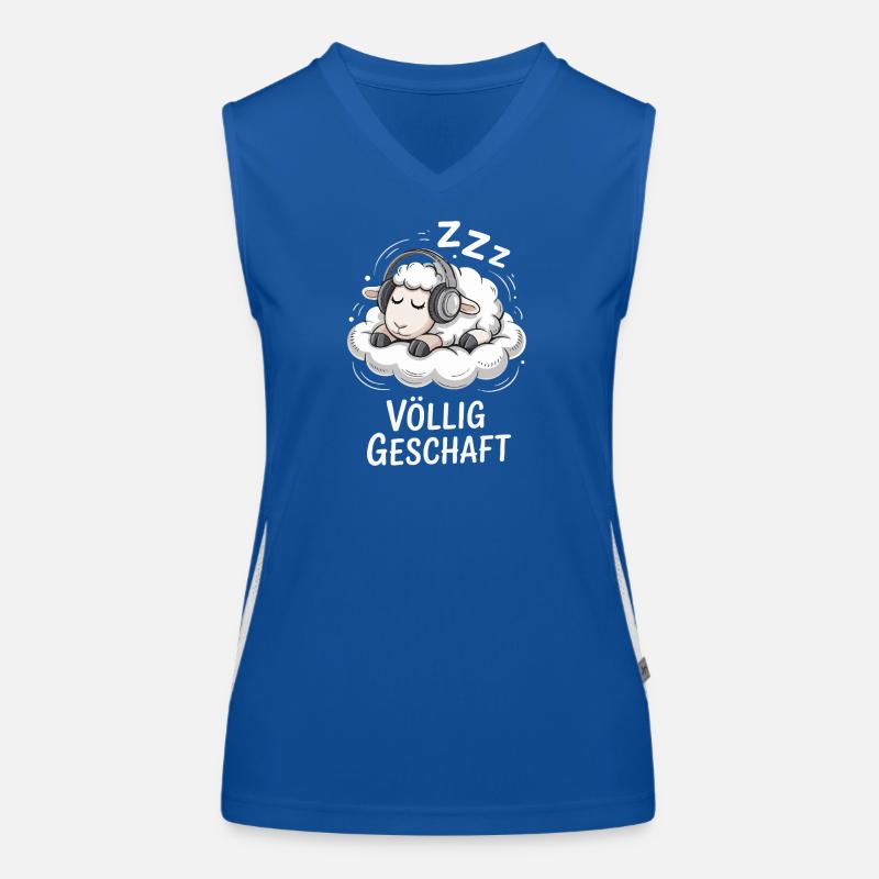 Completely done sheep design Women's Functional Contrast Tank Top