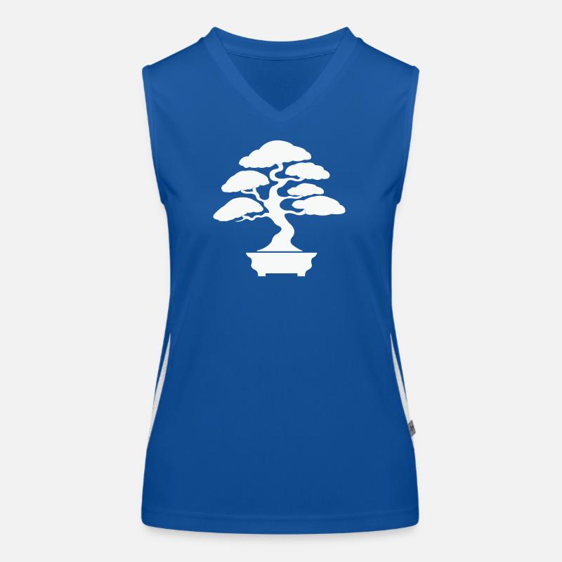 Zen Bonsai Silhouette Funktionelles Kontrast-Tank Top für Frauen