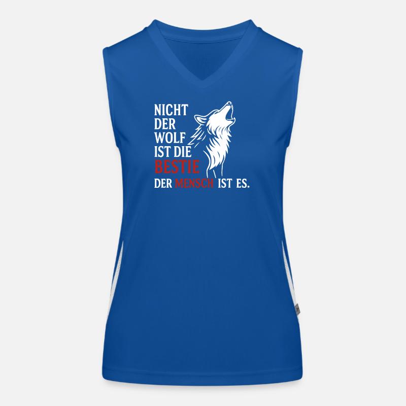 CoolesWolfs Design mit Spruch Funktionelles Kontrast-Tank Top für Frauen