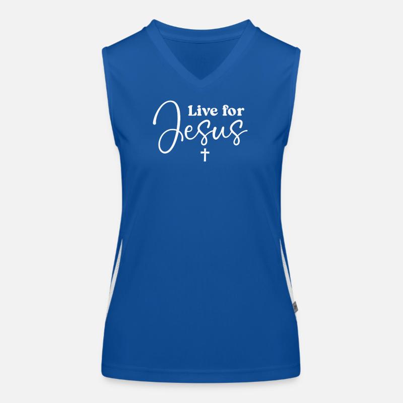 Typographie du script Live for Jesus Débardeur respirant contrasté Femme