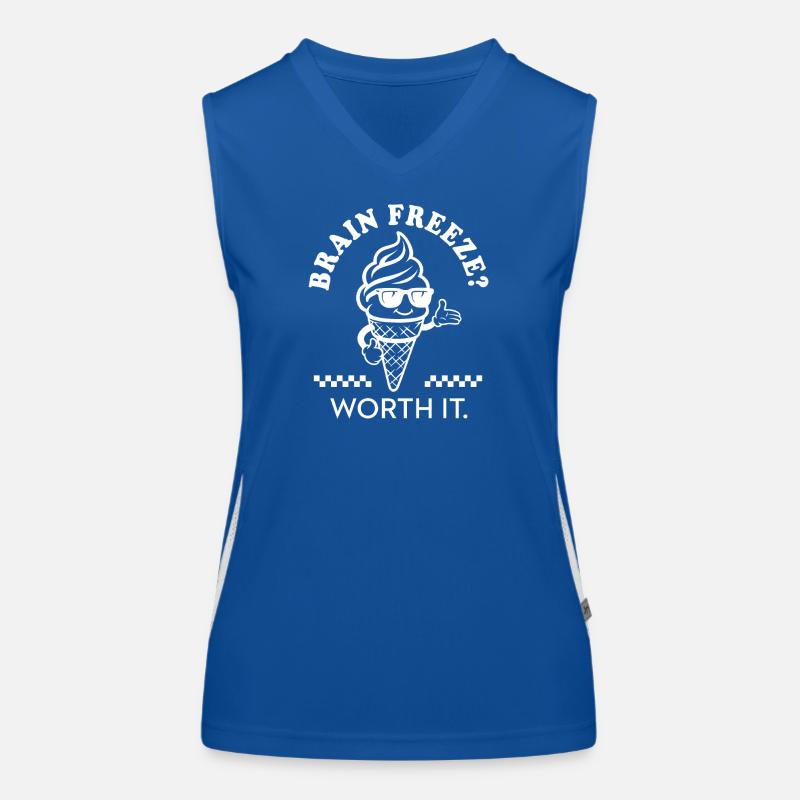 Brain Freeze Worth It – Retro Eiscreme Comic  Funktionelles Kontrast-Tank Top für Frauen