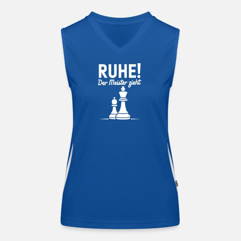 Tranquility The Master Draws Chess Motif Women's Functional Contrast Tank Top