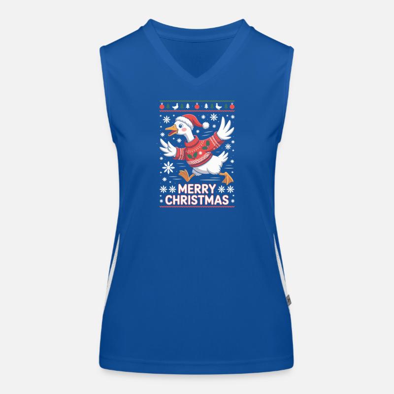 Weihnachtsgans im Pullover Funktionelles Kontrast-Tank Top für Frauen