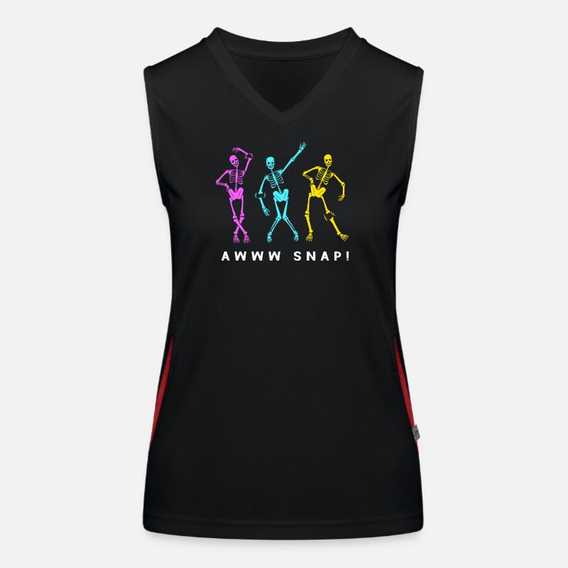 Armbruch Halloween Skelett Knochen Knochenbruch Funktionelles Kontrast-Tank Top für Frauen