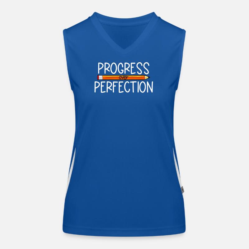 Progress instead of perfection Back to school Leh Women's Functional Contrast Tank Top