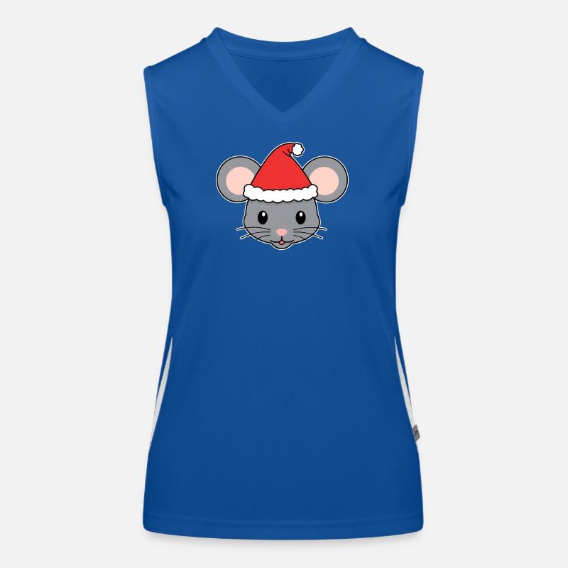 Weihnachtsmaus mit Santa-Hut Funktionelles Kontrast-Tank Top für Frauen