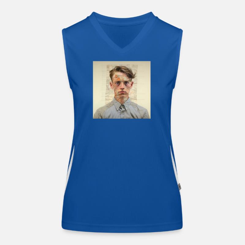 Patchwork-Portraet Collage Funktionelles Kontrast-Tank Top für Frauen