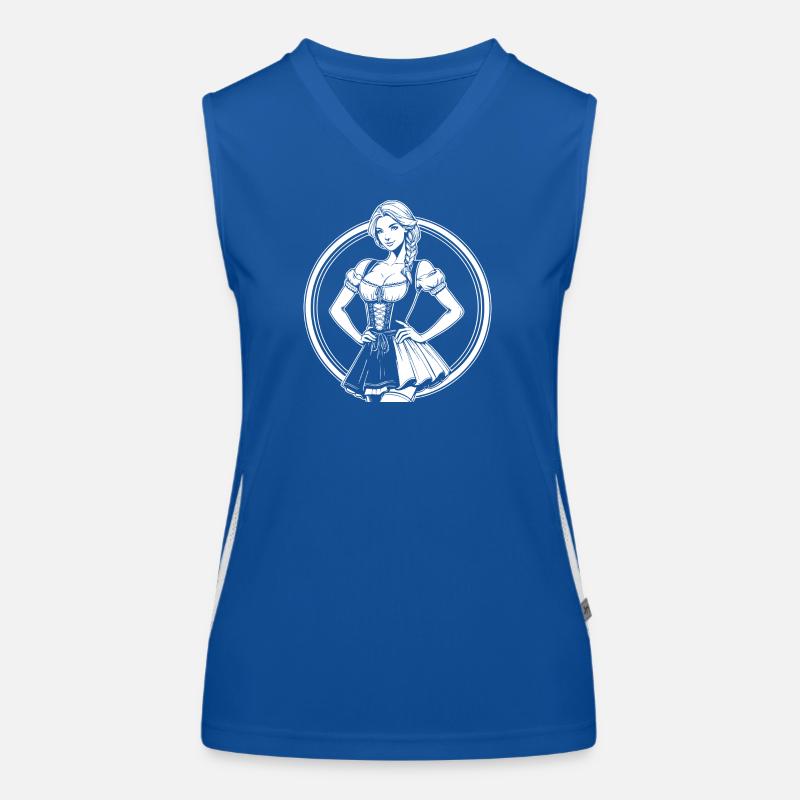 Cool Dirndl Comic Design Women's Functional Contrast Tank Top