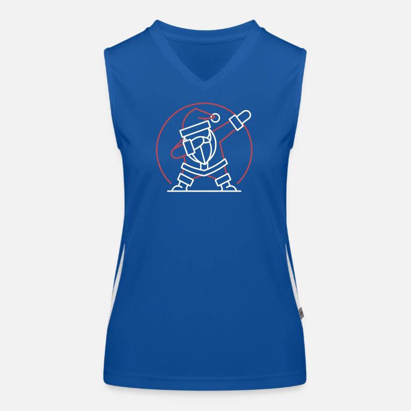 Santa Claus Dab Pose Funny Santa Dabbing Women's Functional Contrast Tank Top