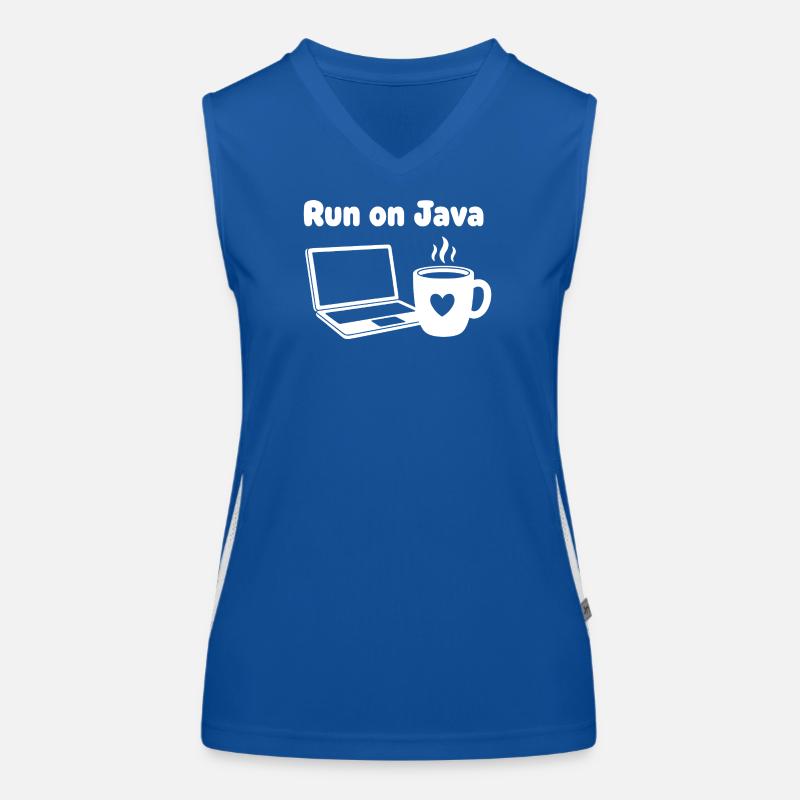 Java Run Cafe Laptop Heart Women's Functional Contrast Tank Top
